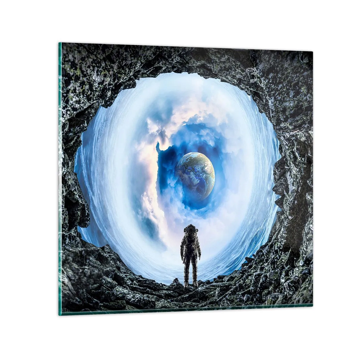 Quadro em vidro - Não muito longe de casa - 40x40 cm