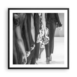 Pôster com moldura preta - Um desfile estiloso - 60x60 cm