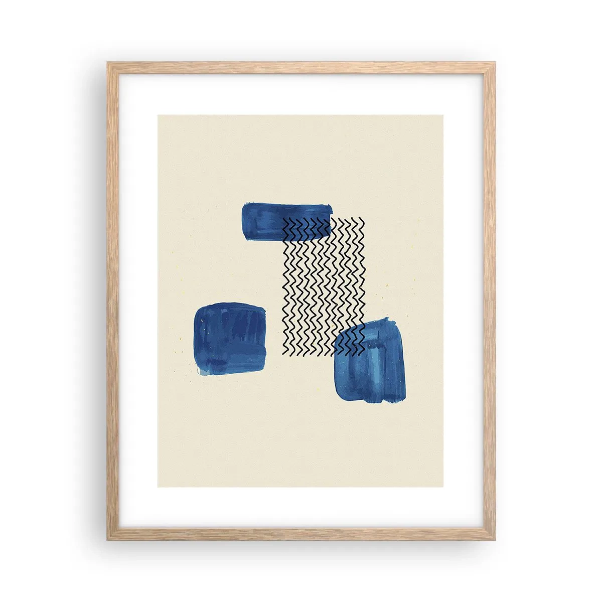 Pôster com moldura de carvalho claro - Quarteto abstrato - 40x50 cm