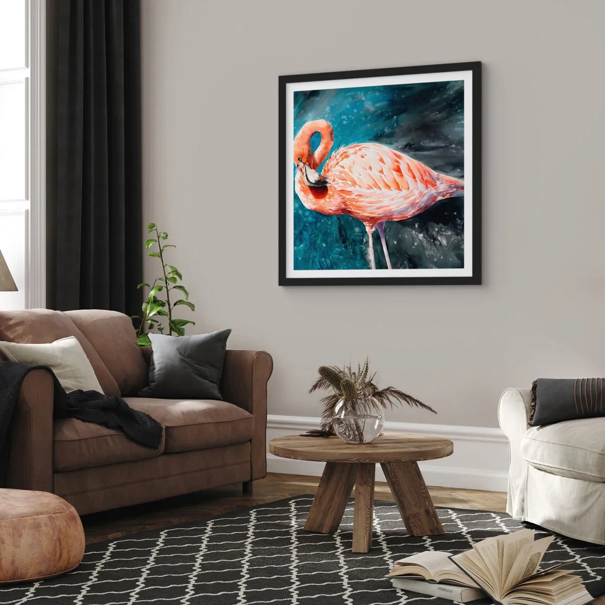 Pôster com moldura preta - Decorativo por natureza - 60x60 cm