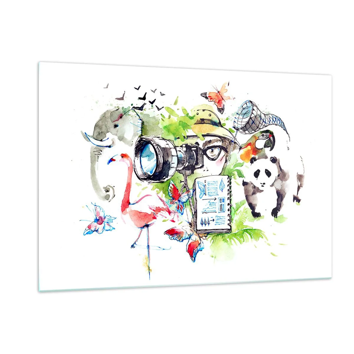 Quadro em vidro - Através da lente do viajante - 120x80 cm