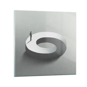 Quadro em vidro - Seja inteligente - 70x70 cm