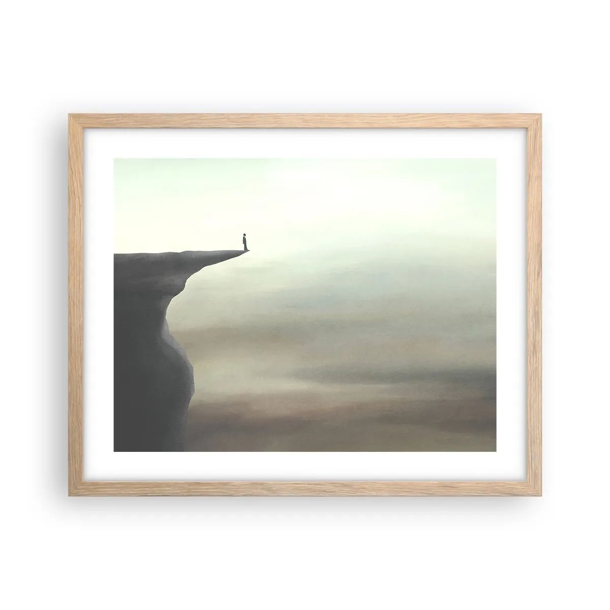 Pôster com moldura de carvalho claro - Para cima, é claro! - 50x40 cm