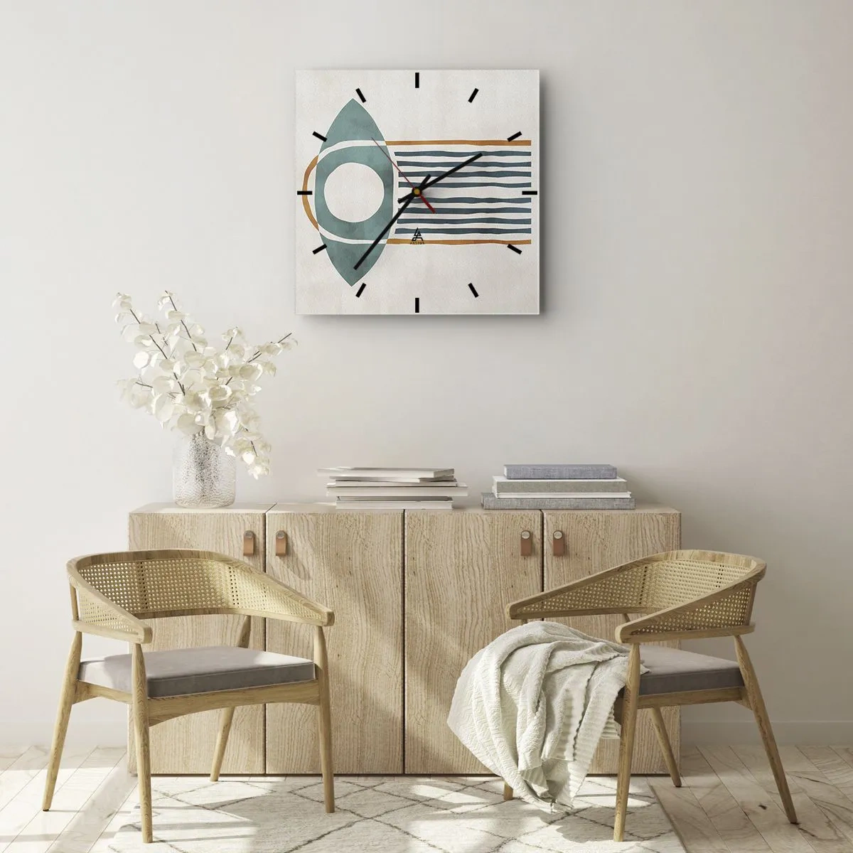 Relógio de parede - Relógio em vidro - Sinais e rituais - 30x30 cm