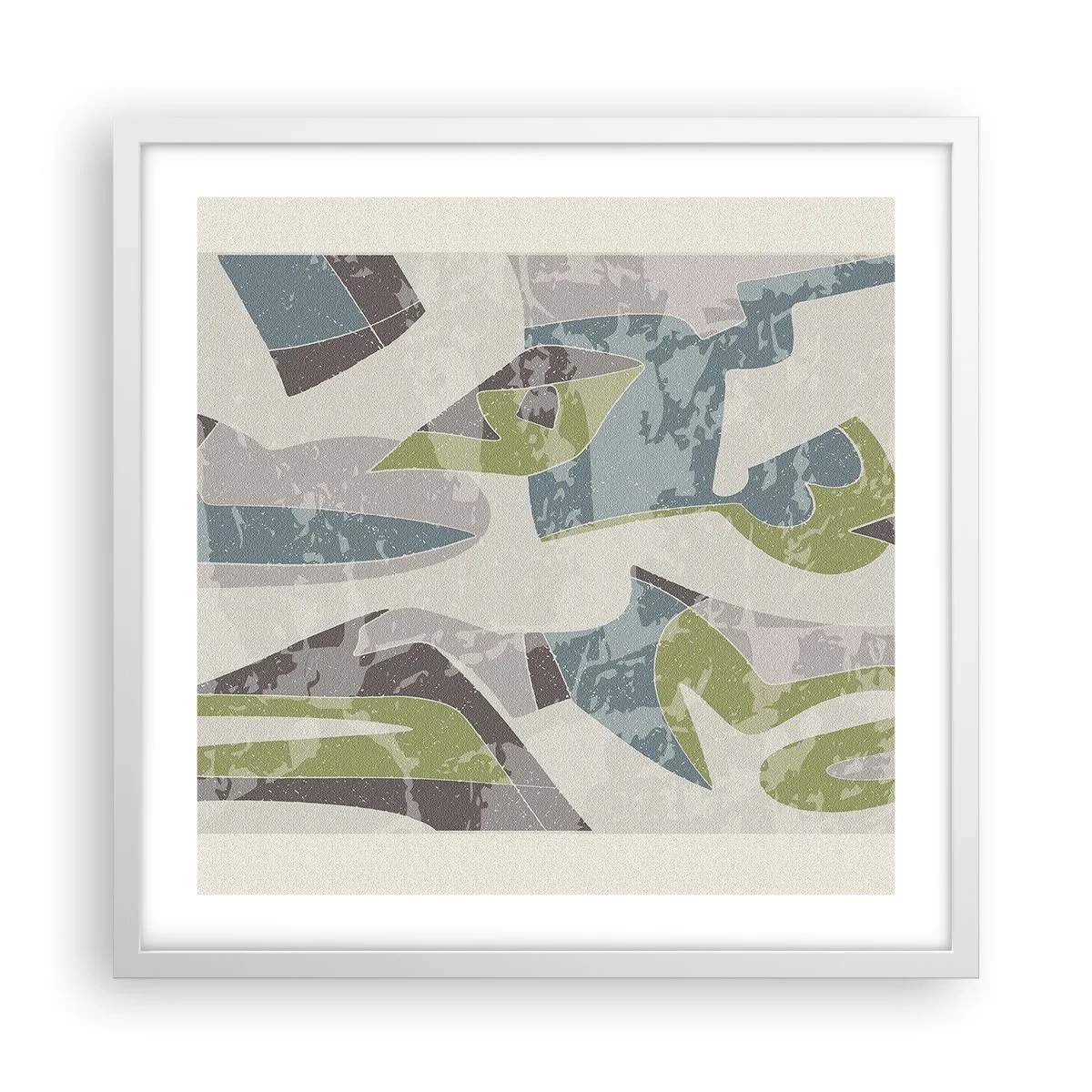 Pôster em moldura branca - Composição atrás do vidro - 50x50 cm