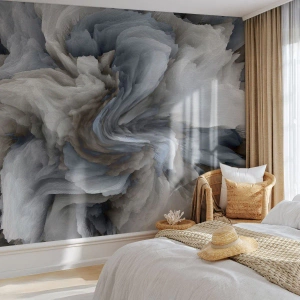 Papel de Parede Premium Canvas - Pedra e flor - 3D, Tridimensional, Pedaço - 350x256 cm