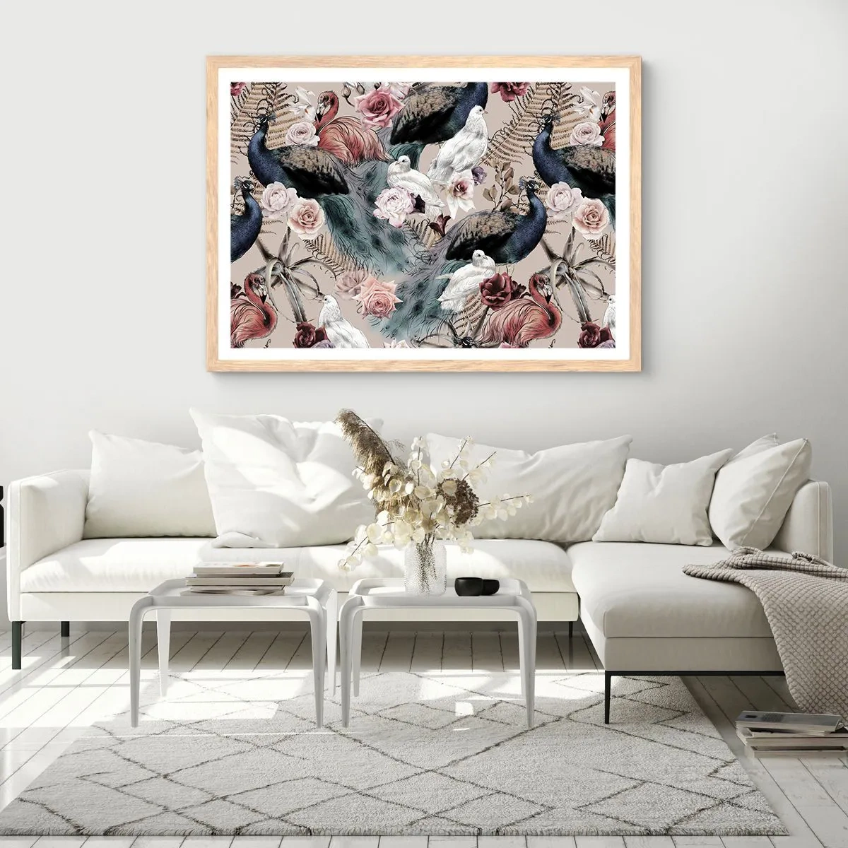 Pôster com moldura de carvalho claro - No jardim do palácio - 91x61 cm