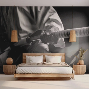 Papel de Parede Premium Canvas - Alma guerreira - espada de samurai, Japão, Artes marciais - 100x70 cm