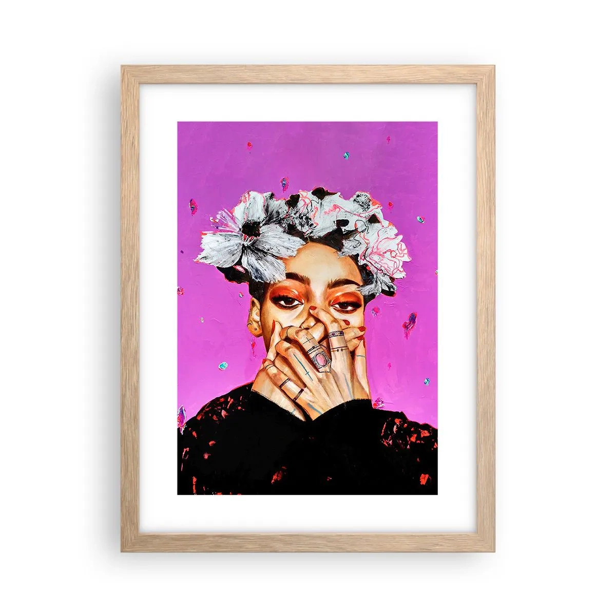 Pôster com moldura de carvalho claro - Um pouco louco - 30x40 cm
