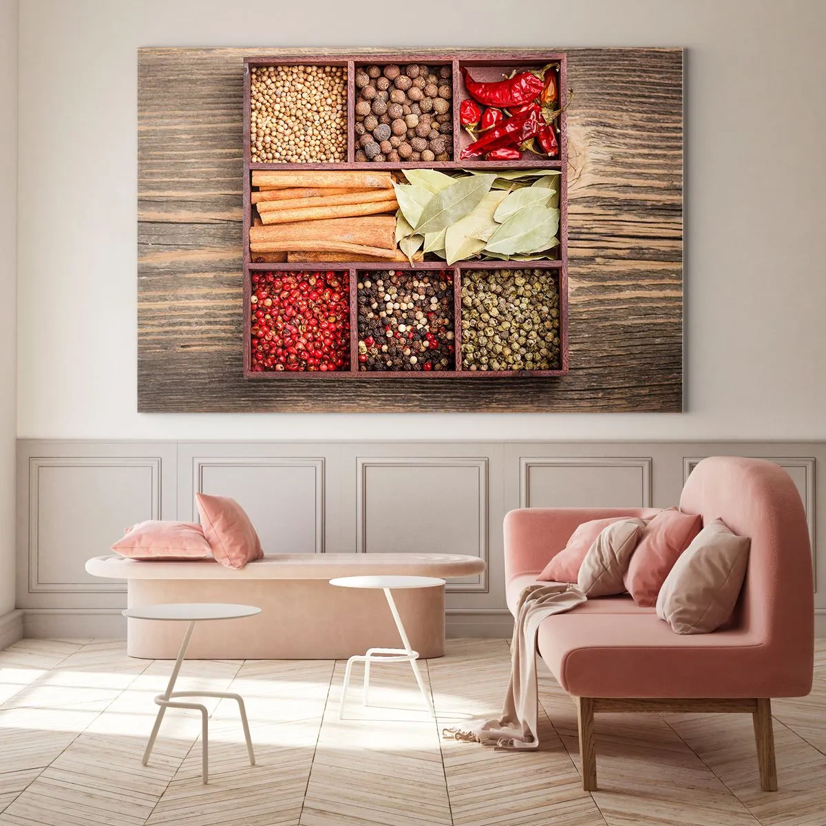 Quadro em vidro - Ordem das formas, um ramo de aromas - 100x70 cm