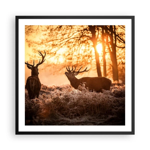 Pôster com moldura preta - O sonho do caçador - 60x60 cm