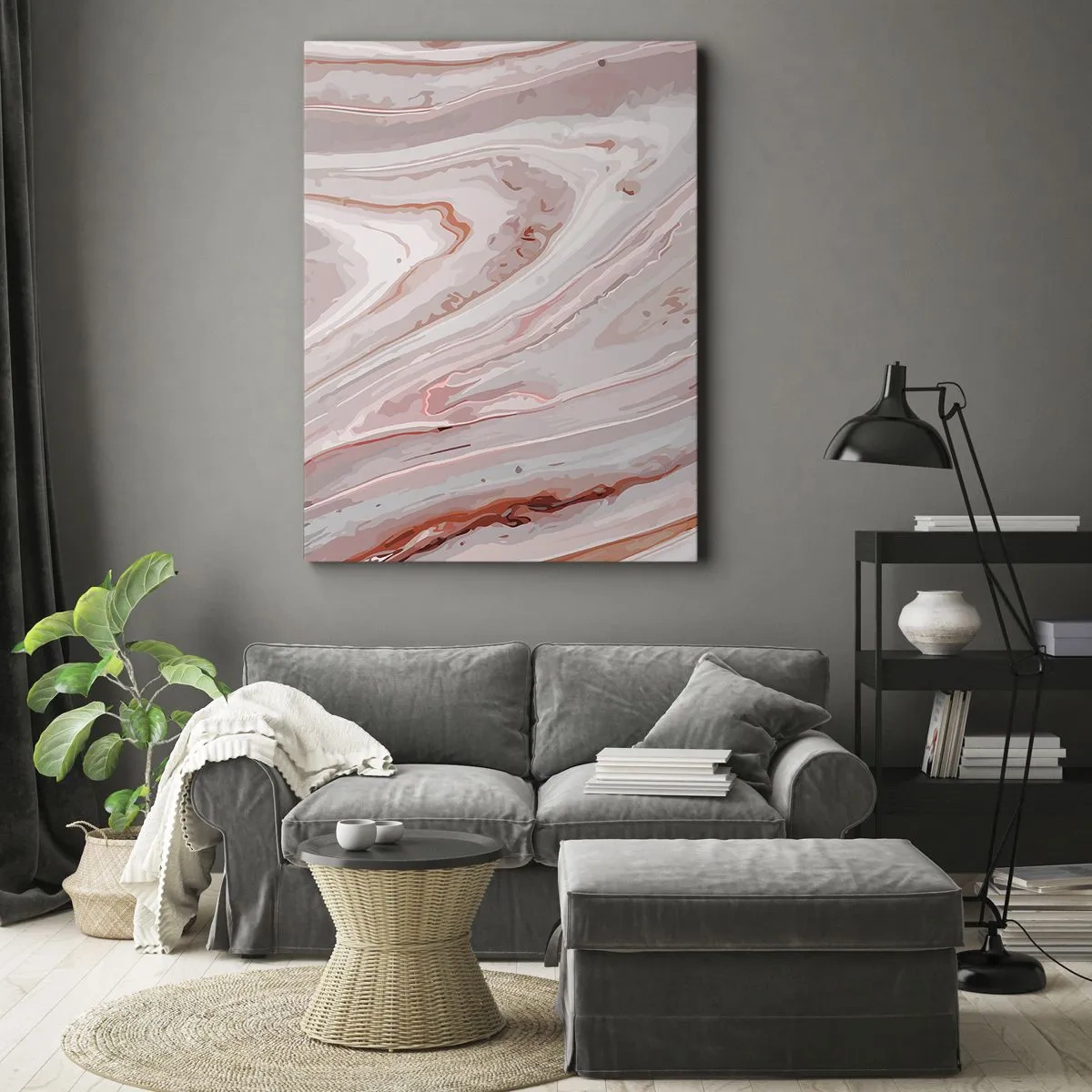Quadro em tela - Rosa líquido - 50x70 cm