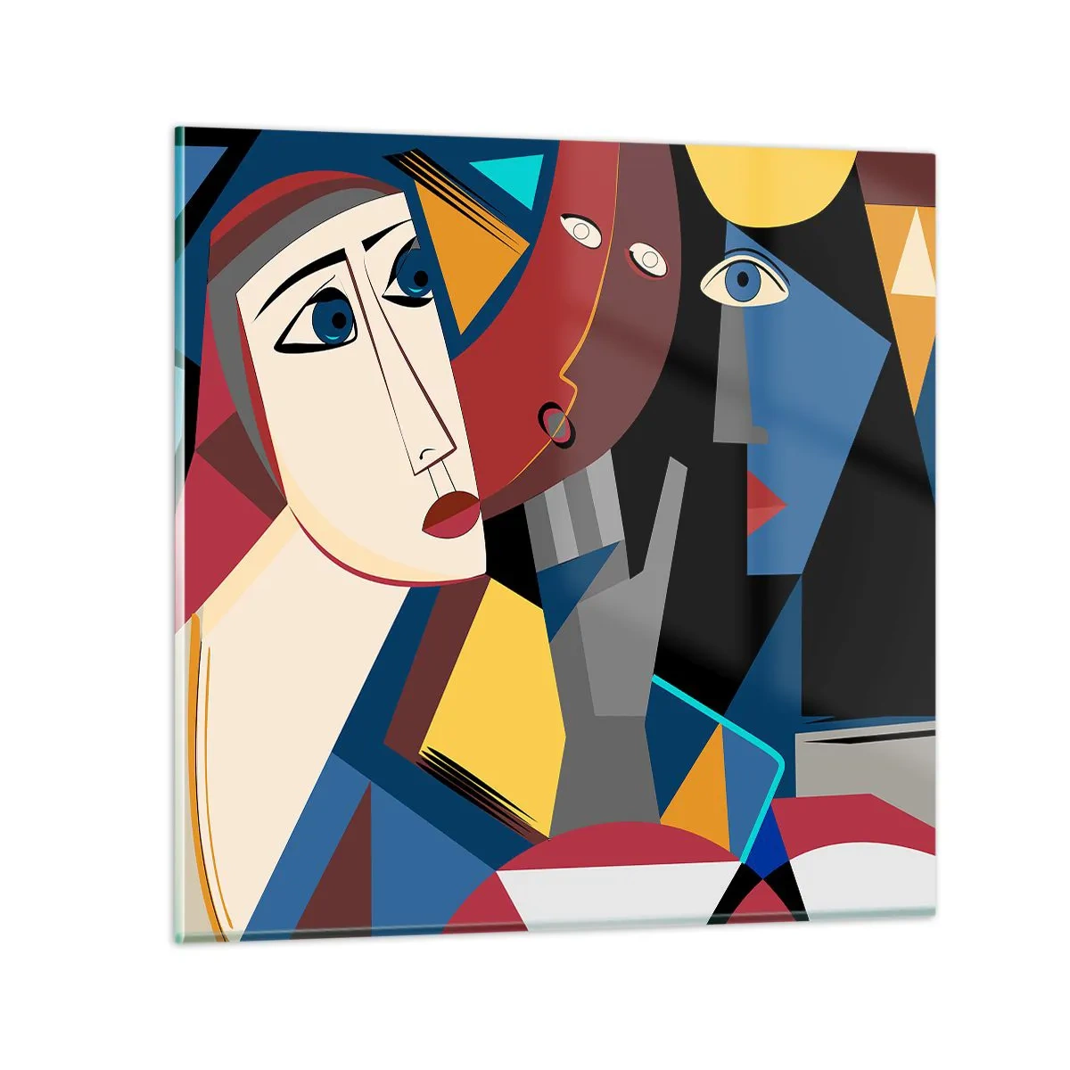 Quadro em vidro - Uma conversa entre cubistas - 40x40 cm