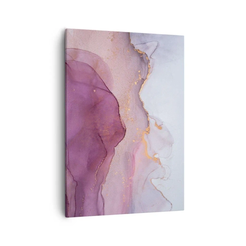 Quadro em tela - Ondas de lilás e roxo - 50x70 cm