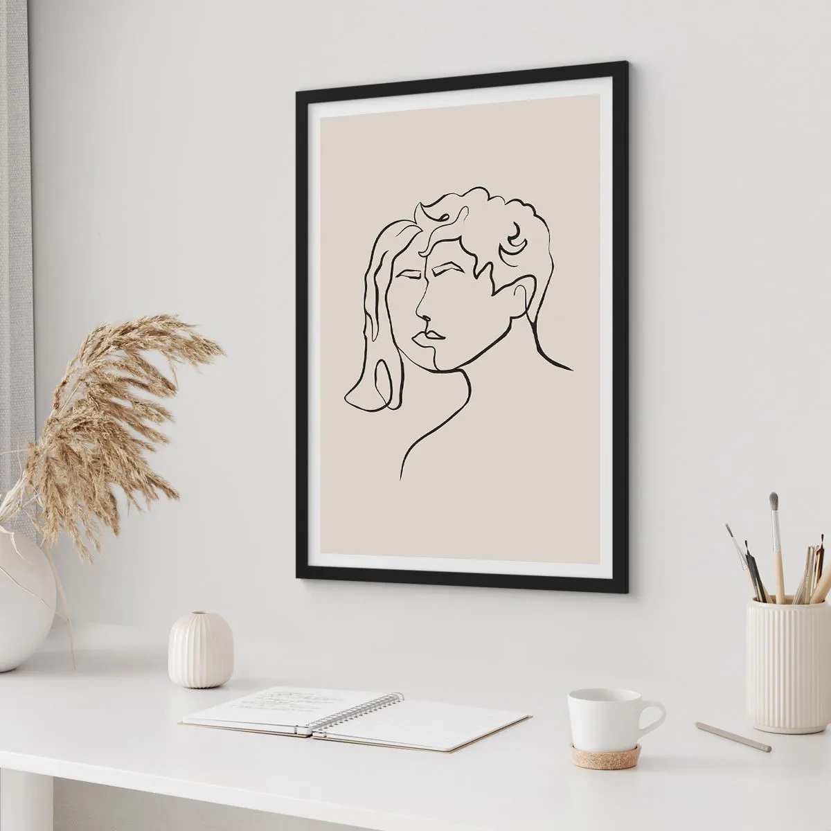 Pôster com moldura preta - E fornou-se a união - 61x91 cm