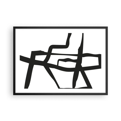 Pôster com moldura preta - Projeto preto e branco - 70x50 cm