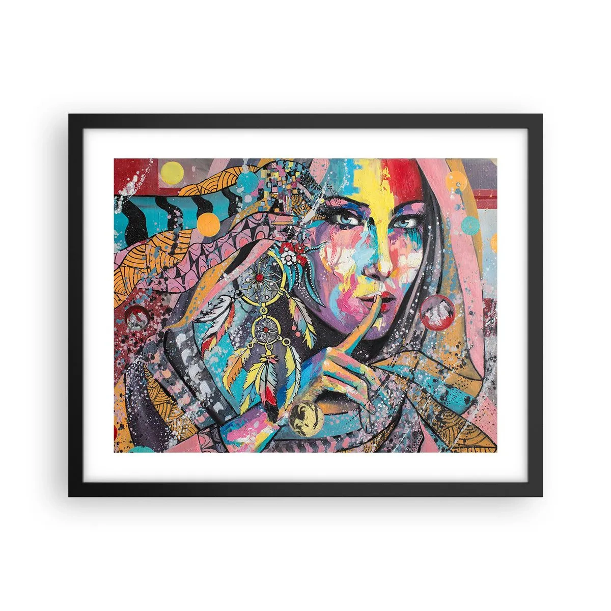 Pôster com moldura preta - Fique em silêncio até compreender - 50x40 cm