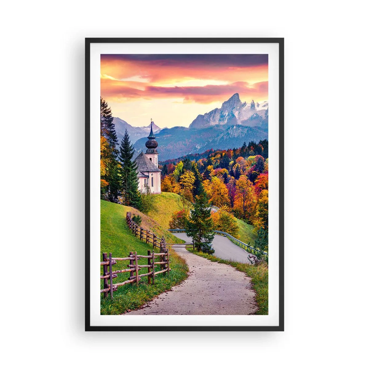 Pôster com moldura preta - Paisagem como uma pintura - 61x91 cm