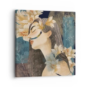 Quadro em tela - O conto da princesa com lírios - 30x30 cm