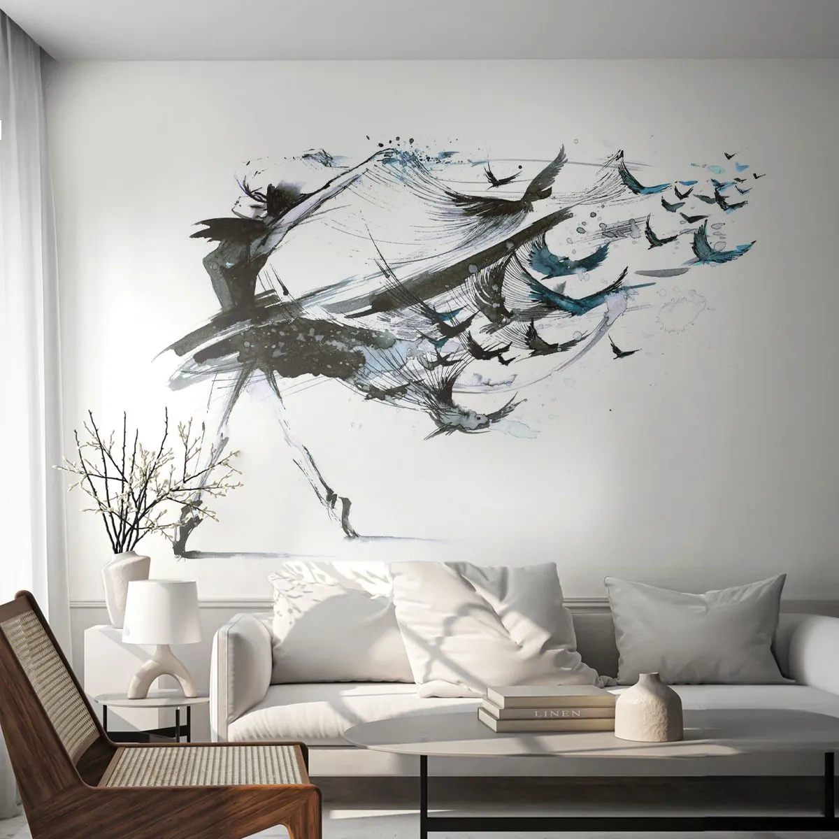 Papel de Parede Standard Eco - A magia da música liberta - Abstração, Mulher, Dança - 200x140 cm