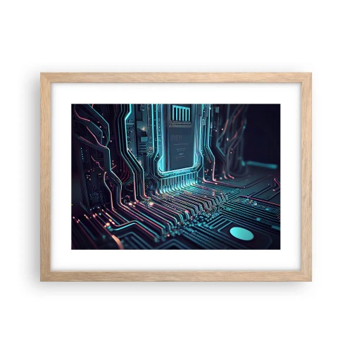 Pôster com moldura de carvalho claro - Só estou a pensar... - 40x30 cm