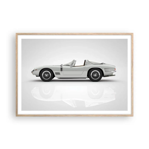 Pôster com moldura de carvalho claro - A promessa de diversão - 100x70 cm