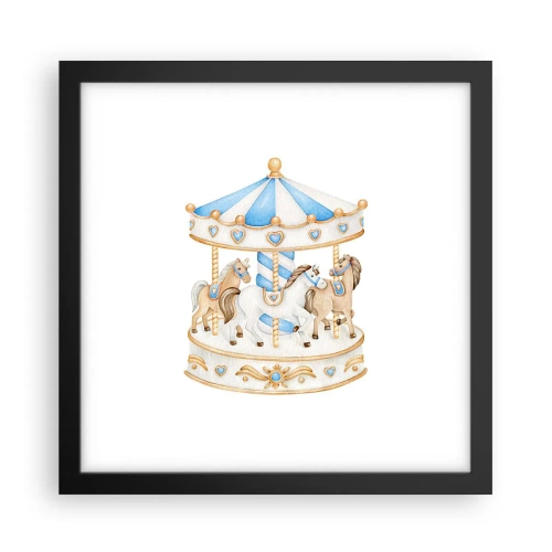 Pôster com moldura preta - Doce infância - 30x30 cm