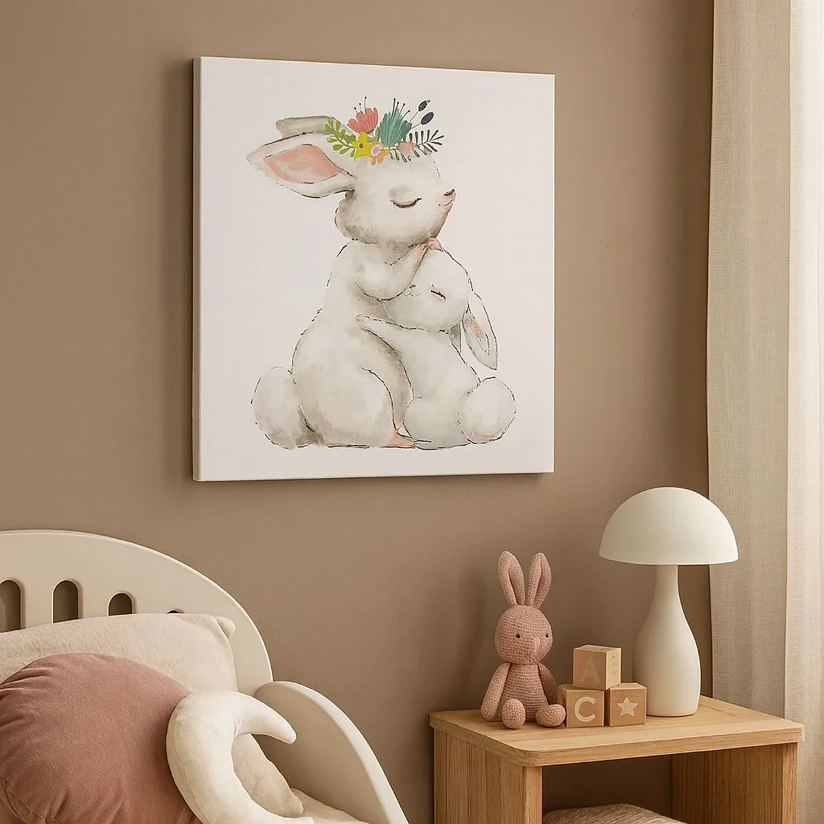 Quadro em tela - Nada melhor do que amor de mãe - 30x30 cm