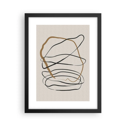 Pôster com moldura preta - Composição – dança em loop - 30x40 cm