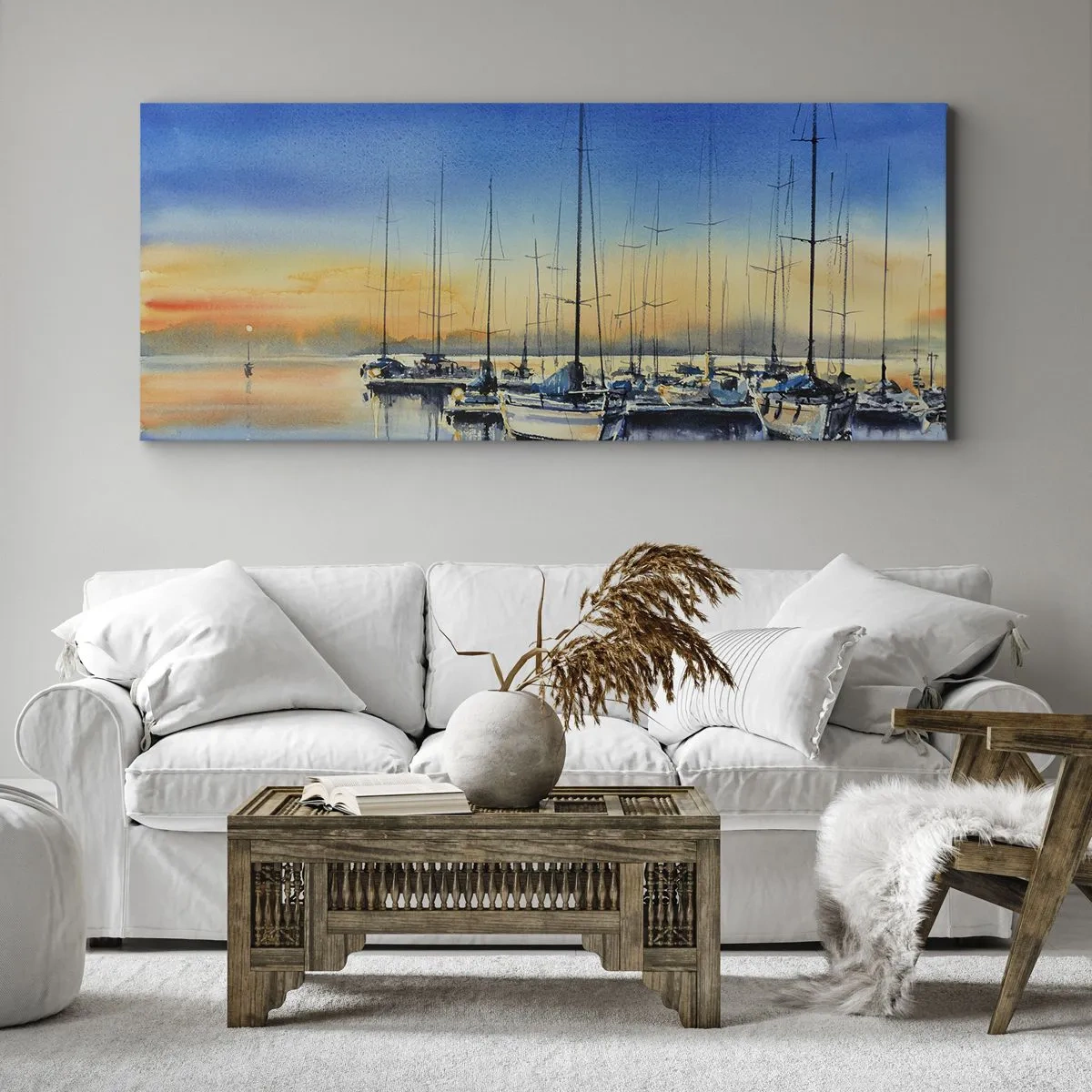 Quadro em tela - Fim de um bom dia - 100x40 cm