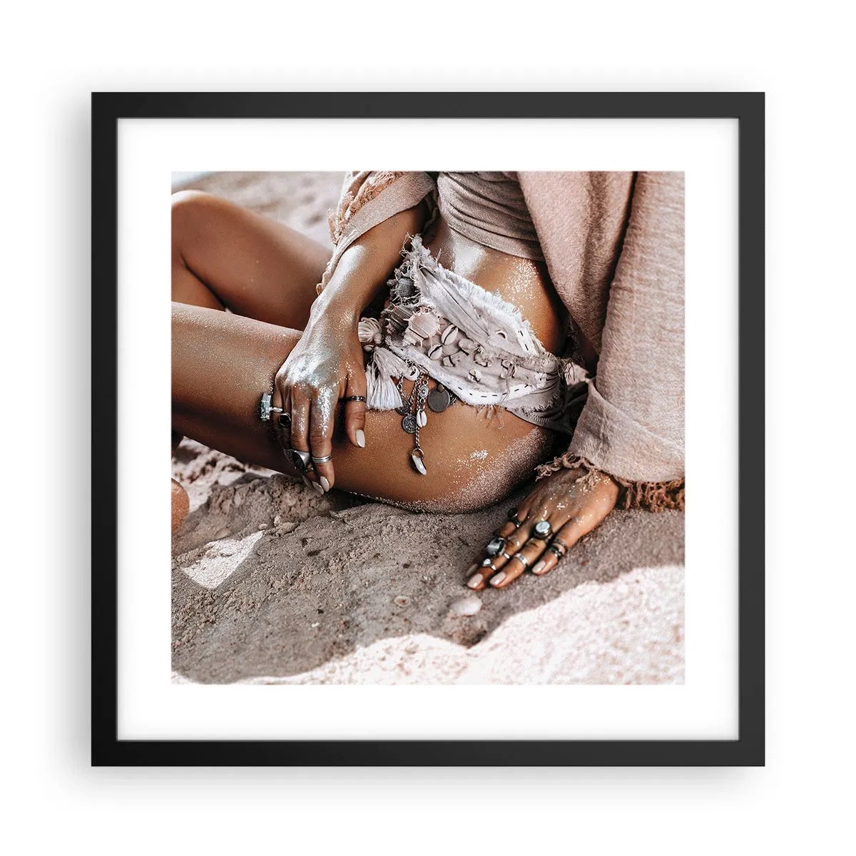 Pôster com moldura preta - Expulsa pelas ondas? - 40x40 cm