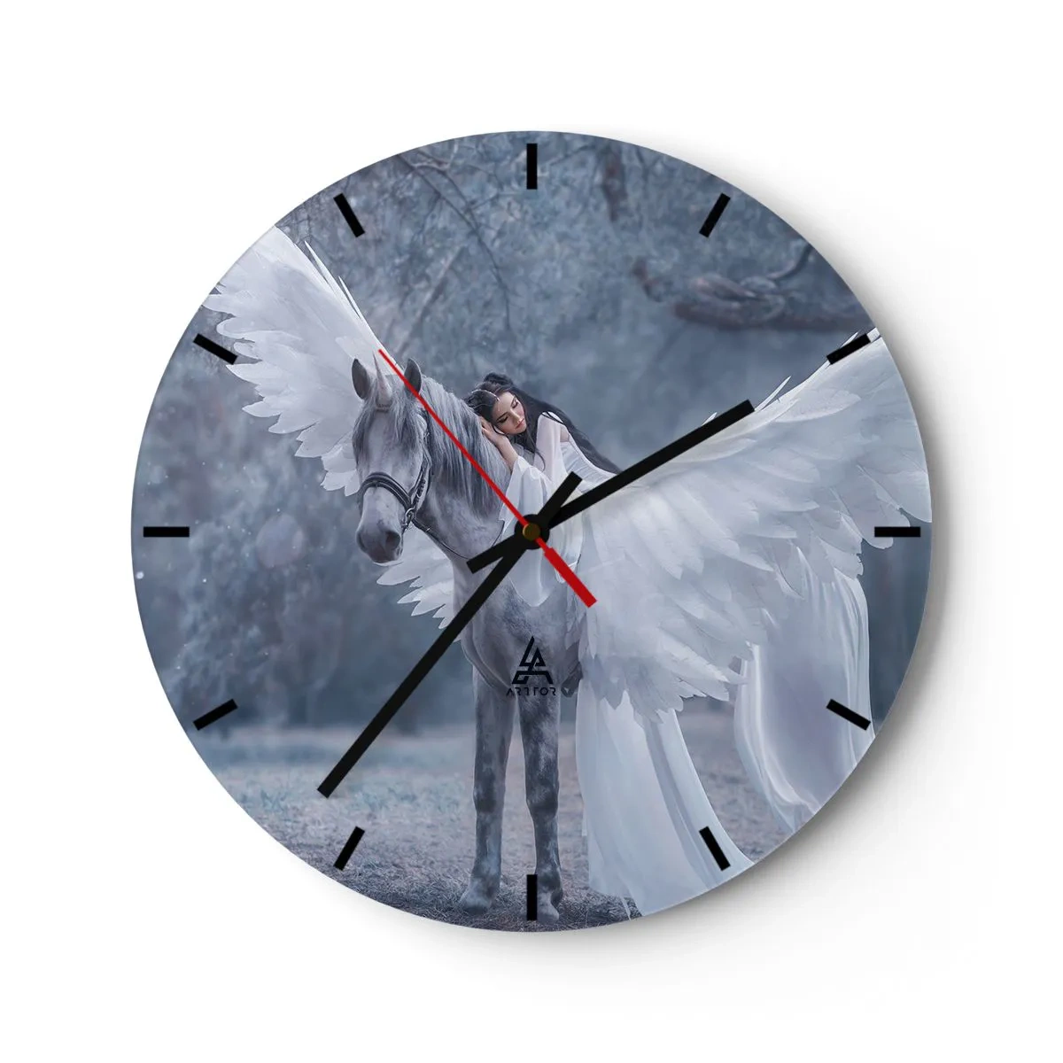 Relógio de parede - Relógio em vidro - Momento inspirado - 40x40 cm