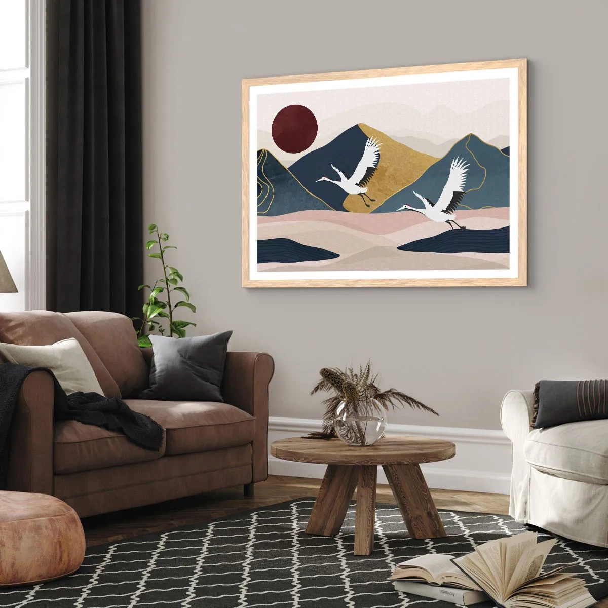 Pôster com moldura de carvalho claro - E o dia acaba novamente - 91x61 cm