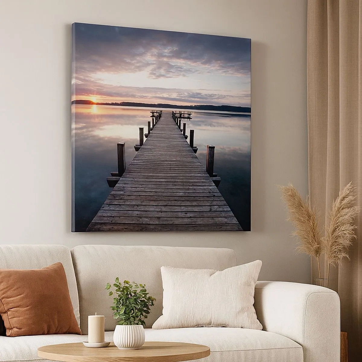 Quadro em tela - A tranquila fronteira do dia e da noite - 30x30 cm