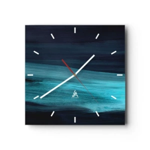 Relógio de parede - Relógio em vidro - Vá com o fluxo - 30x30 cm