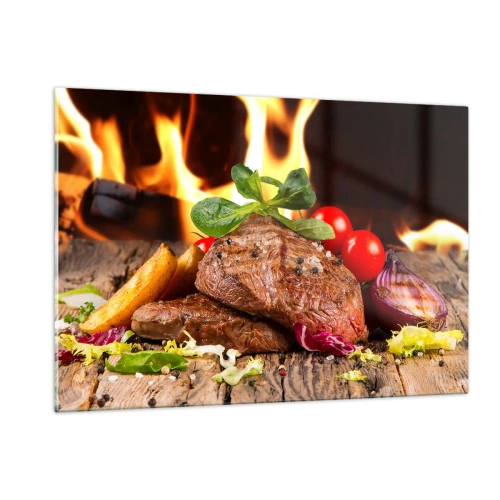 Quadro em vidro - Feito com brasas - 120x80 cm
