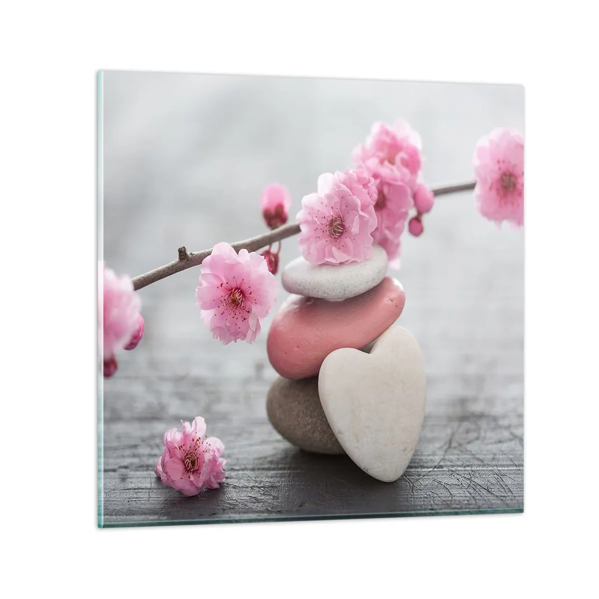 Quadro em vidro - Flor de cerejeira - 30x30 cm