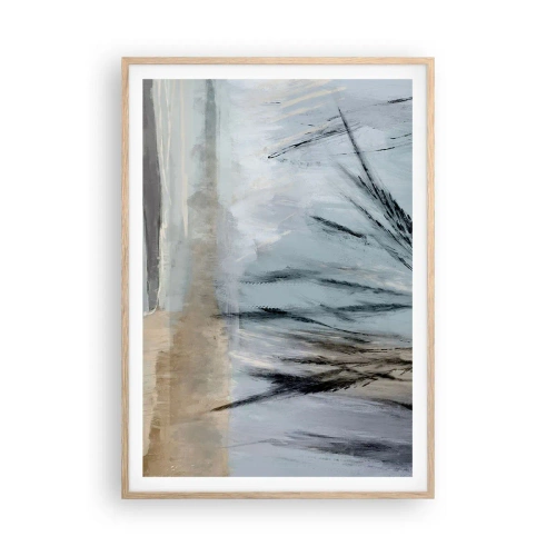 Pôster com moldura de carvalho claro - Campos de inverno - 70x100 cm