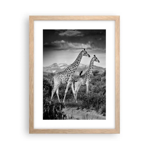 Pôster com moldura de carvalho claro - Alta Sociedade na África - 30x40 cm