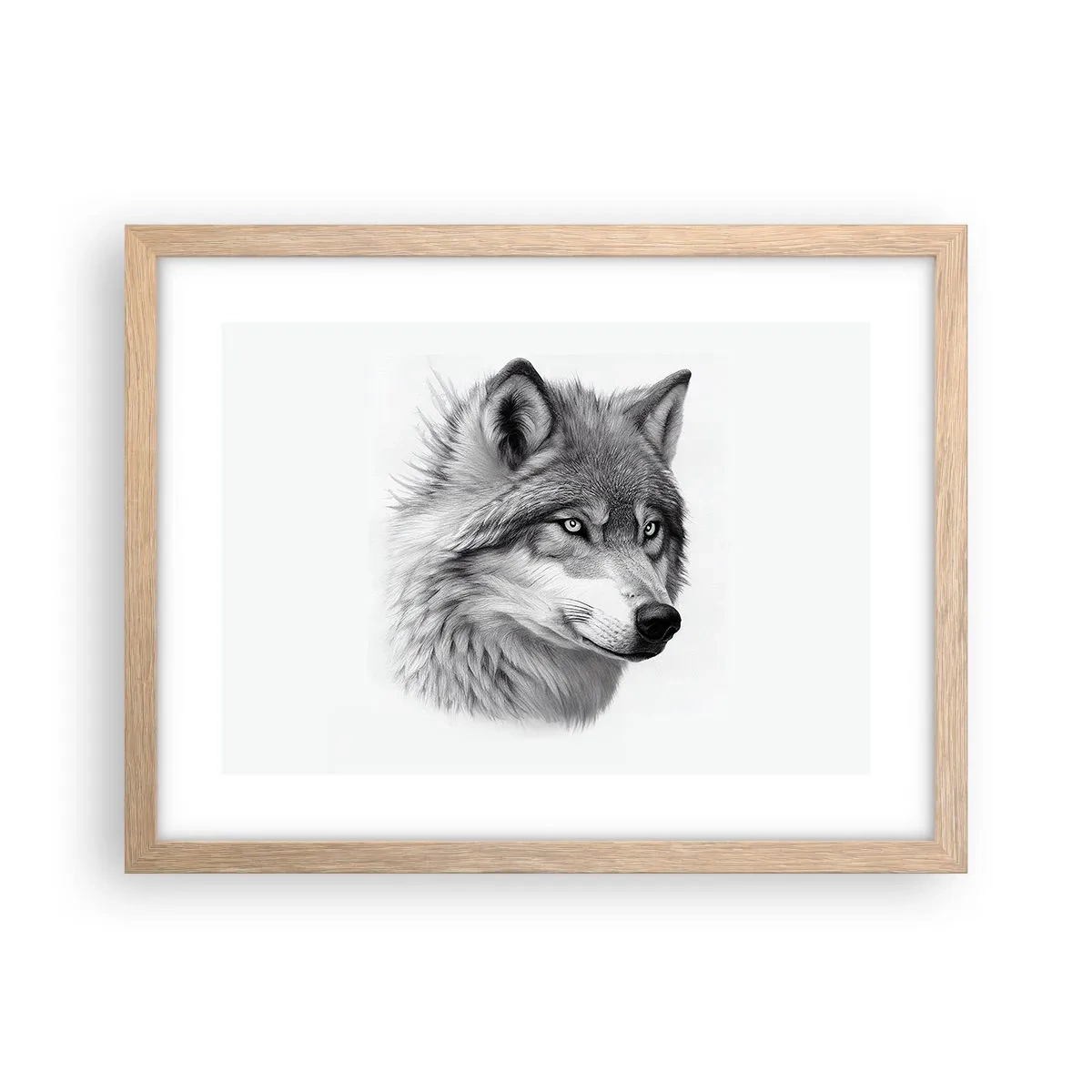 Pôster com moldura de carvalho claro - Alfa – sem dúvida - 40x30 cm