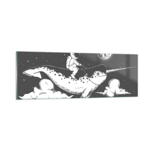 Quadro em vidro - Cavaleiro Espacial - 90x30 cm
