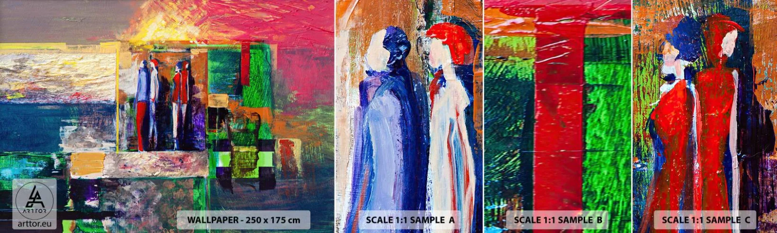 Amostra de Papel de Parede Standard Eco - Relacionamentos e emoções - Abstração, Pessoas, Pedaço - 100x30 cm