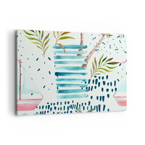 Quadro em tela - Férias sob as palmeiras - 120x80 cm