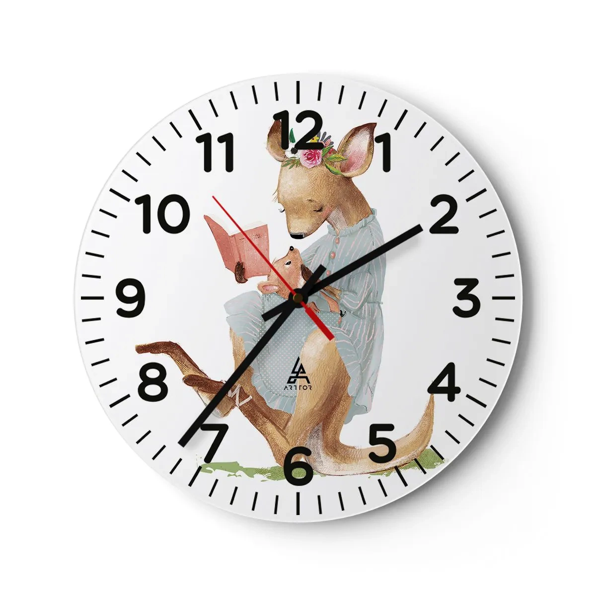 Relógio de parede - Relógio em vidro - Leia para mim, mamãe - 30x30 cm