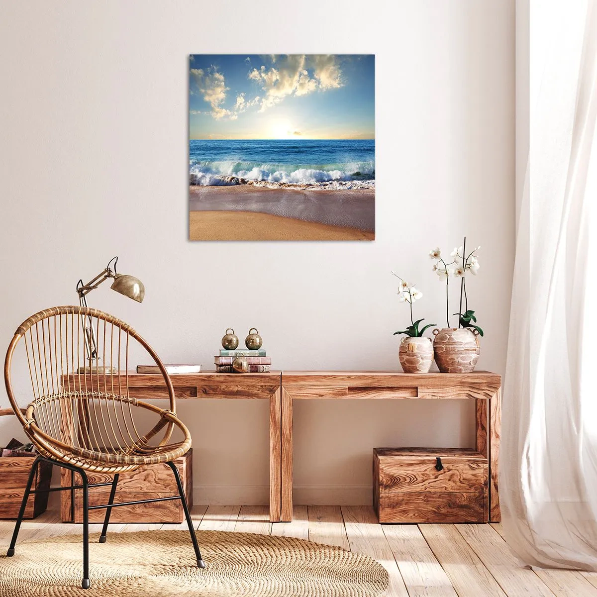 Quadro em tela - Movimento e quietude ao mesmo tempo - 40x40 cm