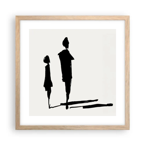 Pôster com moldura de carvalho claro - Certeza que juntos? - 40x40 cm