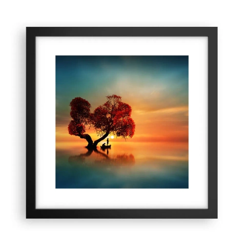 Pôster com moldura preta - A distância e o silêncio do mundo - 30x30 cm