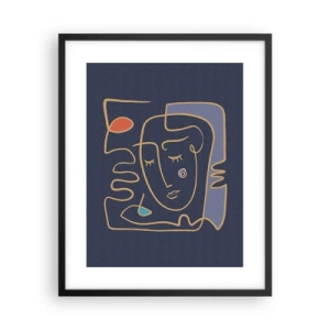 Pôster com moldura preta - Nos pensamentos - 40x50 cm