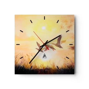 Relógio de parede - Relógio em vidro - O início de uma longa viagem - 30x30 cm