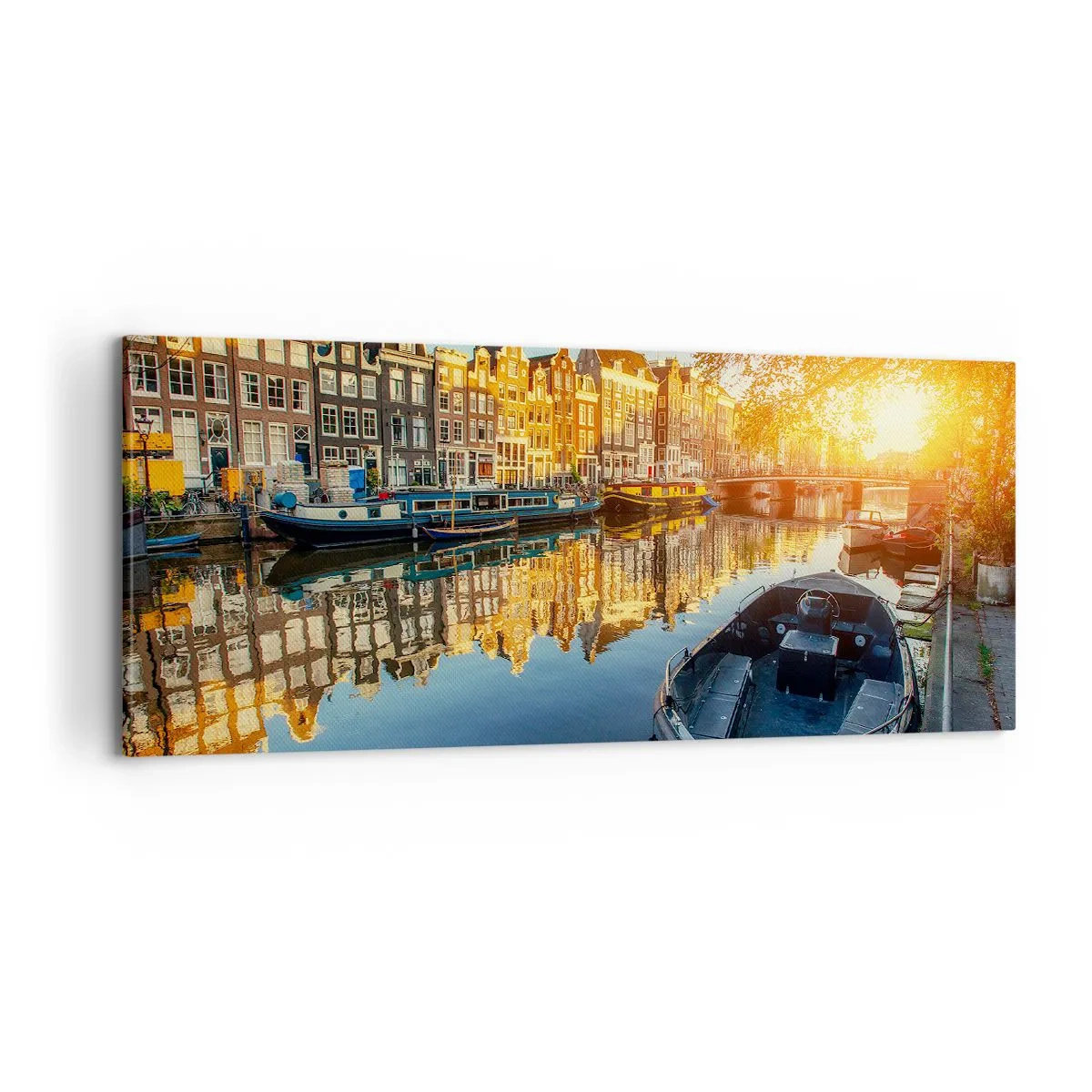 Quadro em tela - Manhã em Amsterdã - 100x40 cm